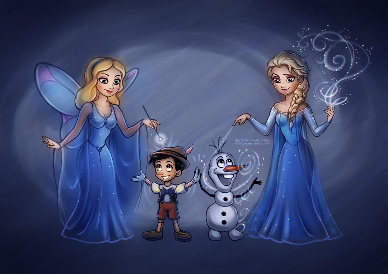 Blue Fairy and Elsa