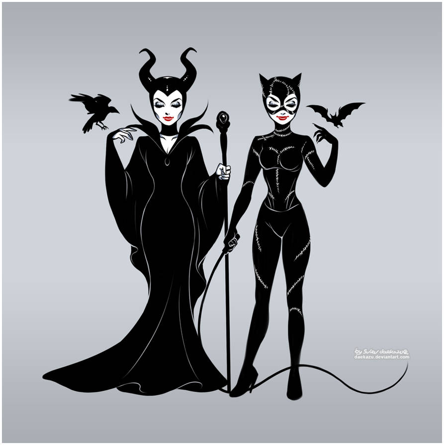 Maleficent and Catwoman by daekazu