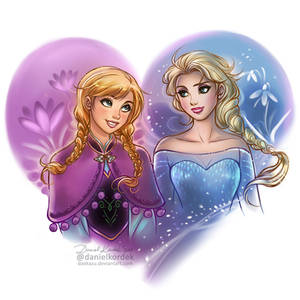 Half Frozen Heart: Anna and Elsa