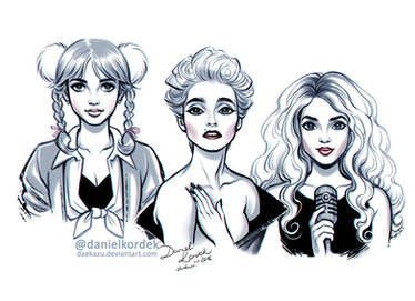 Inktober: Britney, Madonna and Shakira