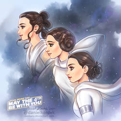 Star Wars: Rey, Leia and Padme by daekazu