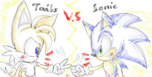 Sonic vs Tails by Tails1998 on DeviantArt