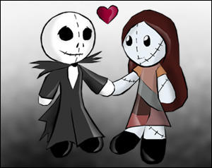 Jack and Sally as plushies