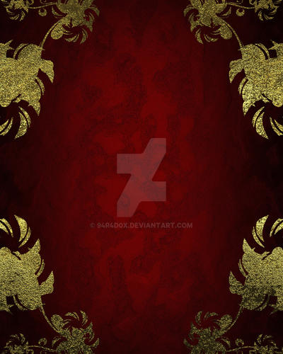 Red background with gold frame