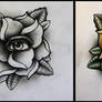 Rose with eye tattoo design