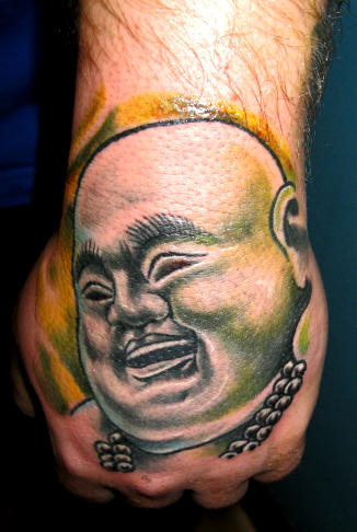 laughing buddha hand tattoo by thirteen7s on DeviantArt
