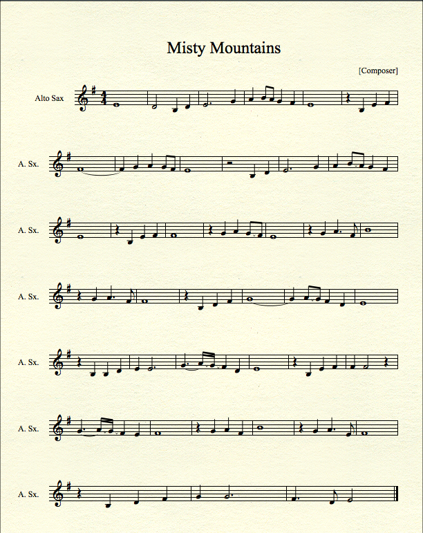 Misty Mountains Sheet Music Epic Sheet Music Misty Mountains Sheet Music Epic Sheet Music