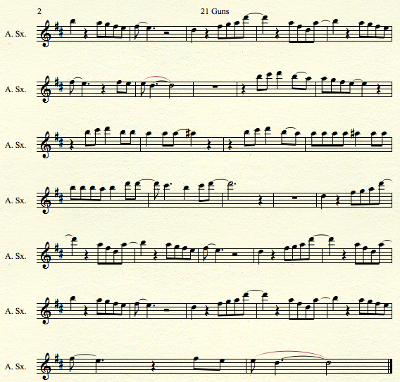 21Guns for Alto Sax pt2