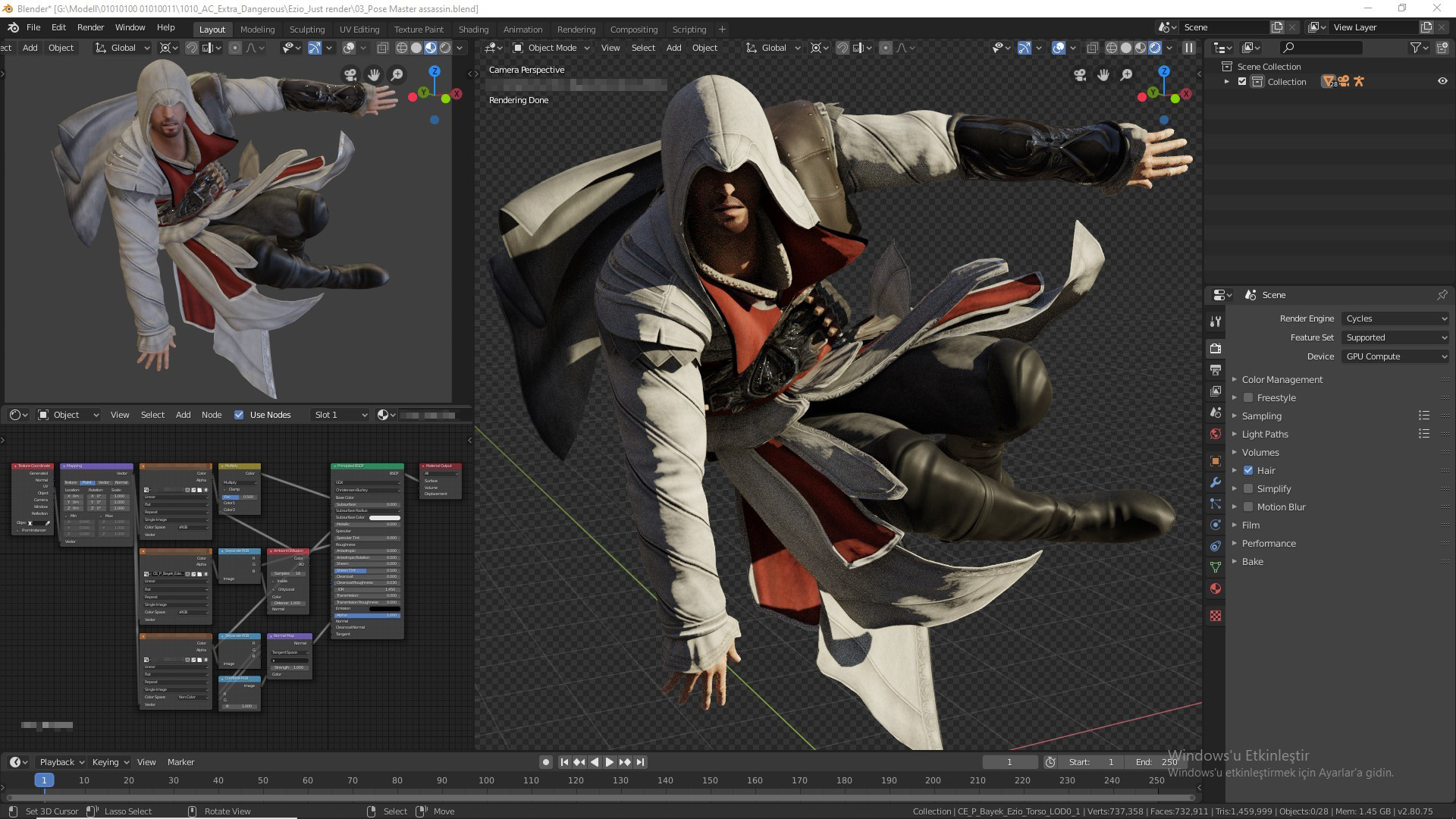 Hey everyone made Ezio Auditore da Firenze from Assassin's Creed Revelations.  Made in Blender 2.90. : r/blender