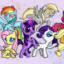 Mane Six + Derpy Desktop Wallpaper