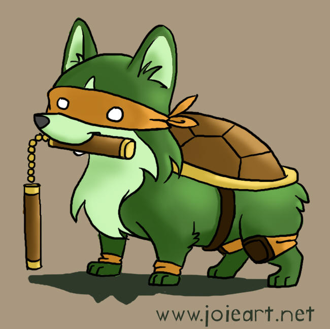 Teenage Mutant Ninja Corgi by JoieArt