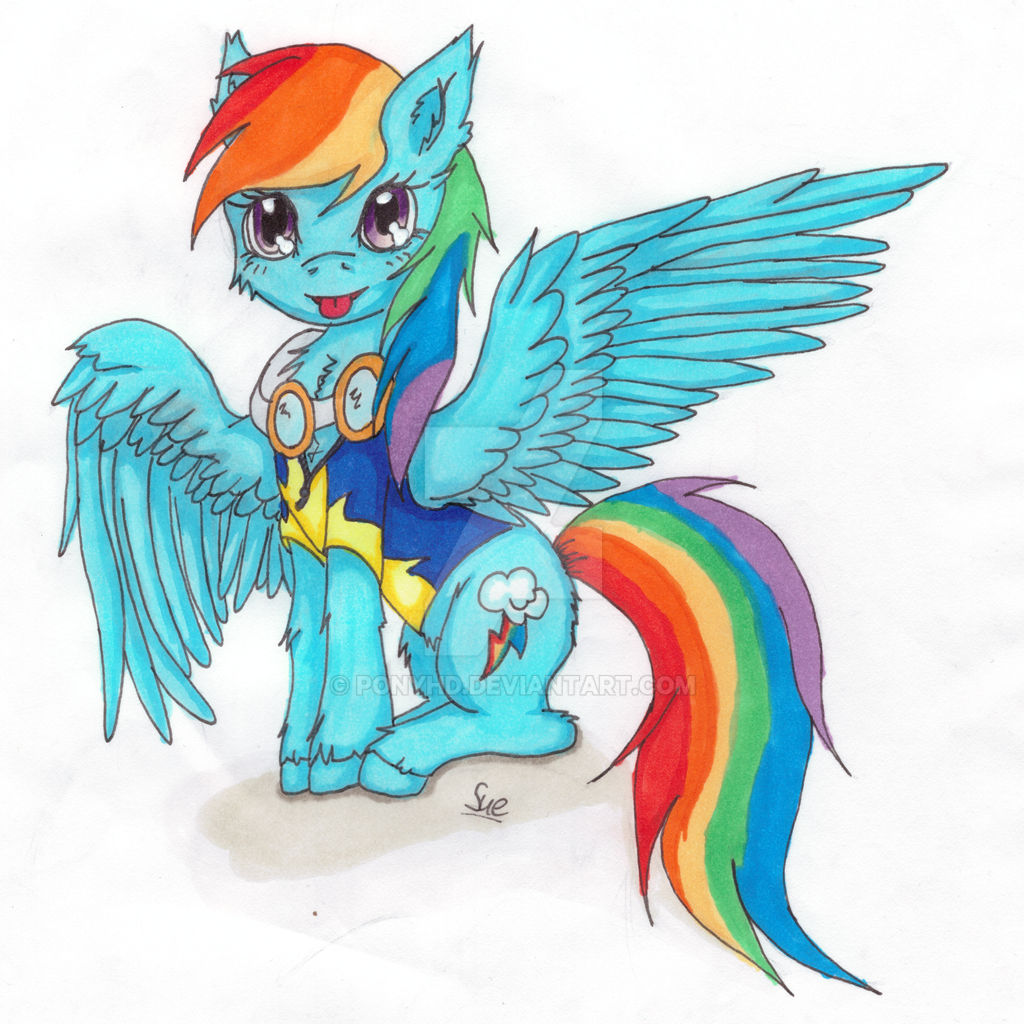 Fluffly Academy Rainbow Dash - Template (Sketch)