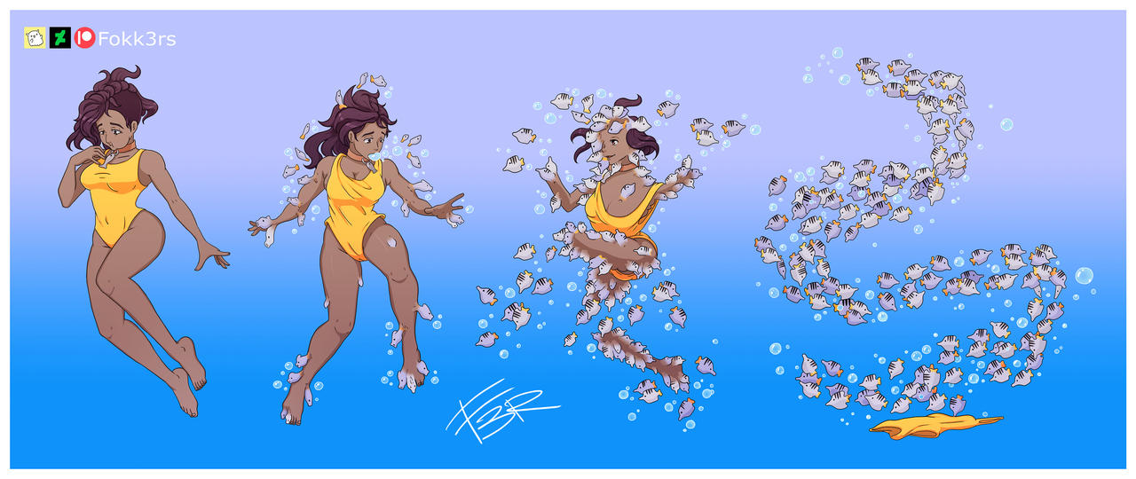 Girl to school of fish by Fokk3rs on DeviantArt
