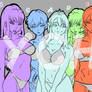 YCH 1 lady 4 costumes