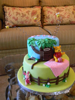 Winnie The Pooh Birthday Cake-Polymer Figurines