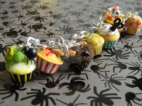 Halloween Themed Cupcake Bracelet-Polymer Clay