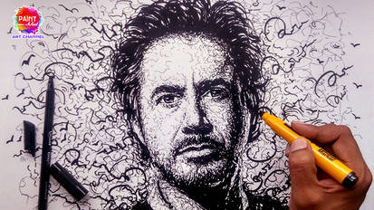 Robert Downey Jr Portrait With Marker