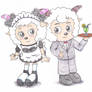 Waiter and waitress sheep