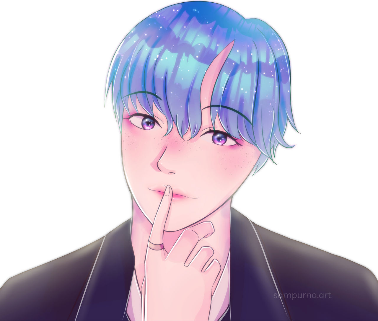 Taehyung Blue Hair Anime/Webtoon Style by sampurnasaha on DeviantArt Taehyung Blue Hair Anime/Webtoon Style by sampurnasaha on DeviantArt