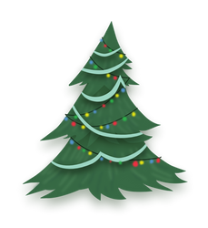 Pony Christmas tree credit free vector