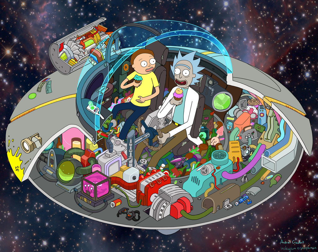 Rick and Morty spaceship cutaway by androocrawford on DeviantArt