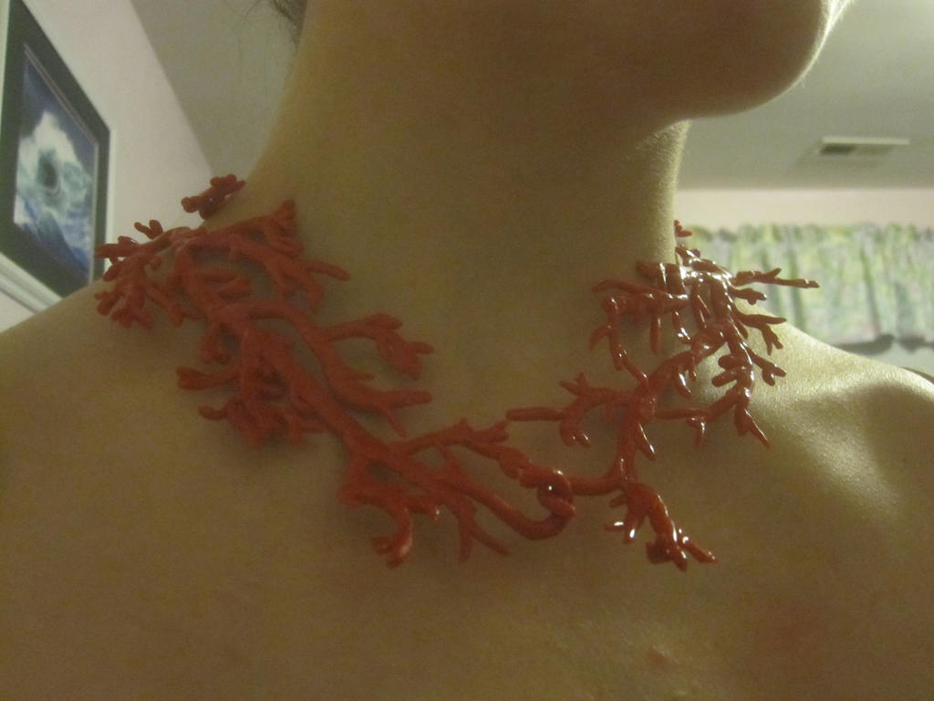 Coral Necklace (on neck)