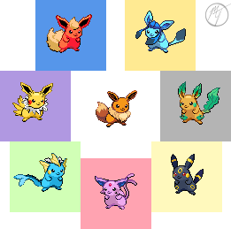 All Eevee Evolution Pokémon Sprites 