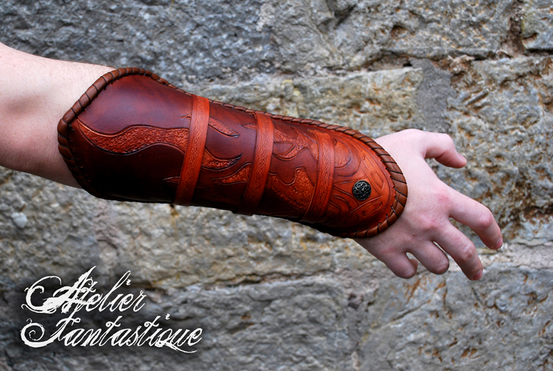 Brokk medieval fantasy leather vambrace by AtelierFantastique on DeviantArt