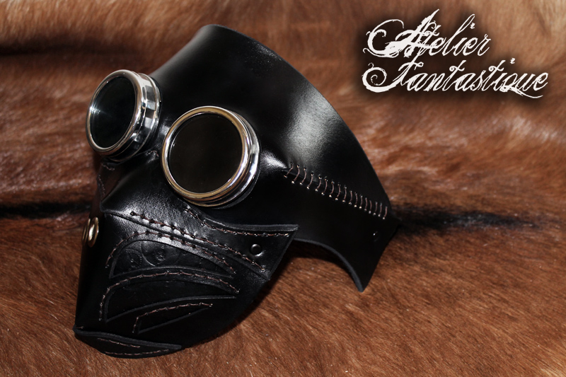 Steampunk goggles leather mask Arakis