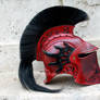 Red horse hair helmet -1