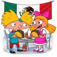 Arnold y Helga celebrando la independencia