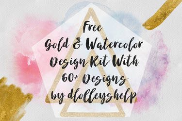 Free Gold and Watercolor Design Kit