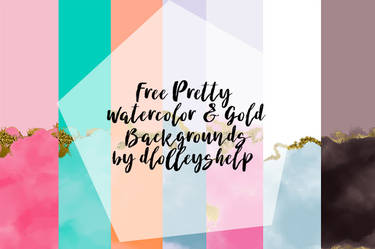 Free Pretty Watercolor and Gold Backgrounds