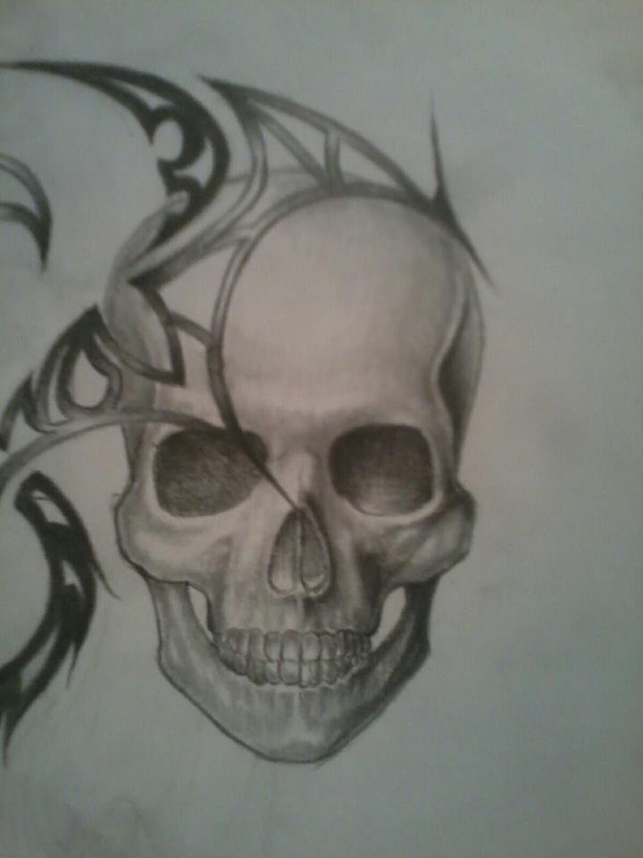 Skull with Tribal WIP