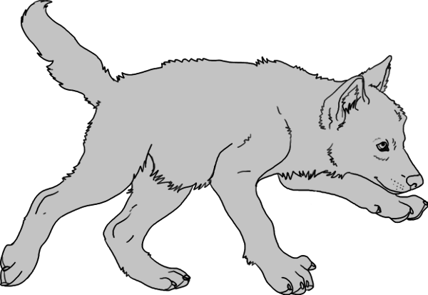 Free Wolf Pup Lineart