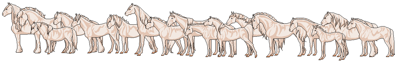 Mini Pixel Horse Base - 16 Breeds and foal