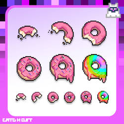 Strawberry Frosted Donut Badge Pack