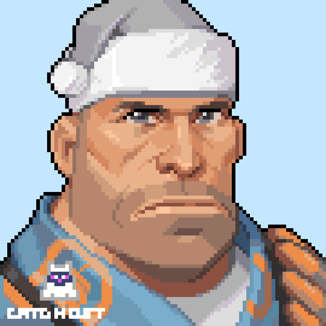 TF2 Heavy Pixel Portrait