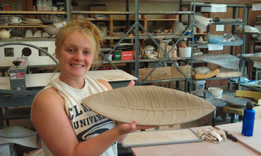 leaf platter in process