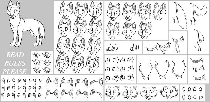 lineart pack 4 -wolf- *read rules*