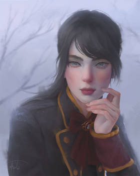 A girl in winter