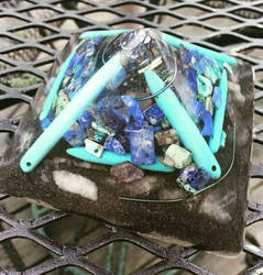 Custom Azul Galaxy Orgone Pyramid