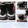 Crochet Baby Shoes Black and White