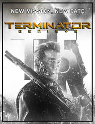 Terminator 5 Black and White Poster