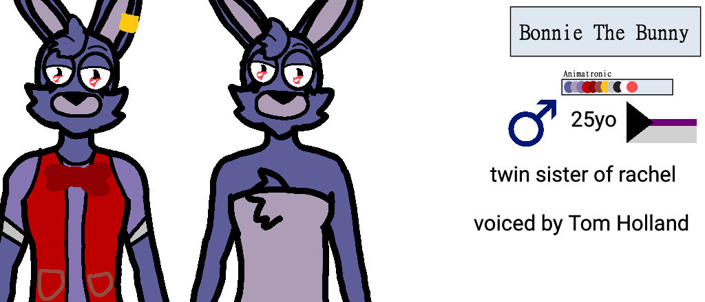 Bonnie the bunny ref sheet (FNAF 1 AU) by glamrock2006 on DeviantArt