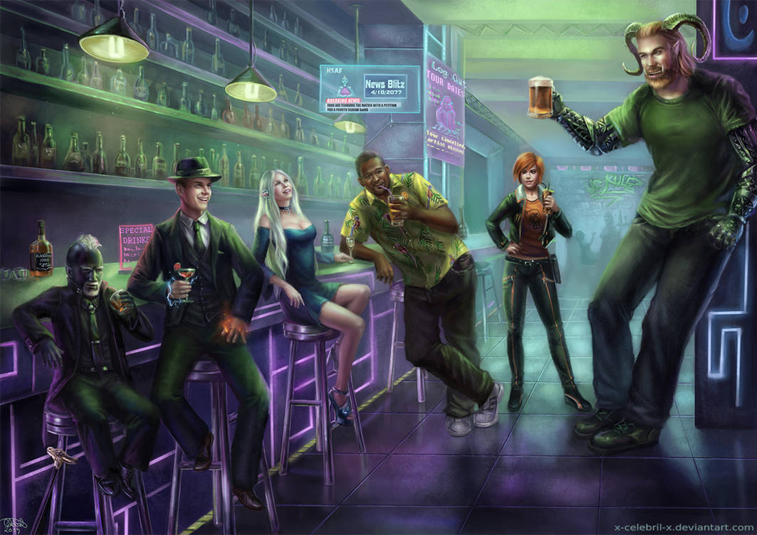 Shadowrun Bar Commission by x-Celebril-x on DeviantArt