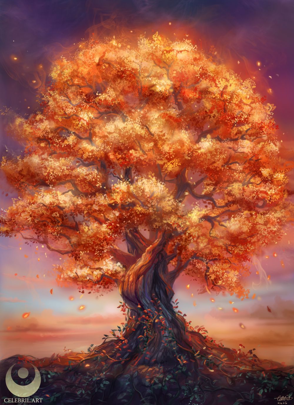 Ember Tree Drawing The Everflame Tree by celebrilart on DeviantArt