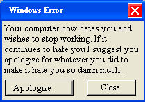 Computer Error Window 1