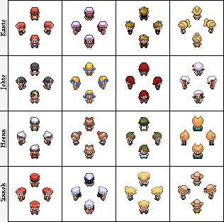 Pokemon Main Character Sprites by Getsuei-H