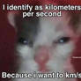 I identify kilometers as seconds.